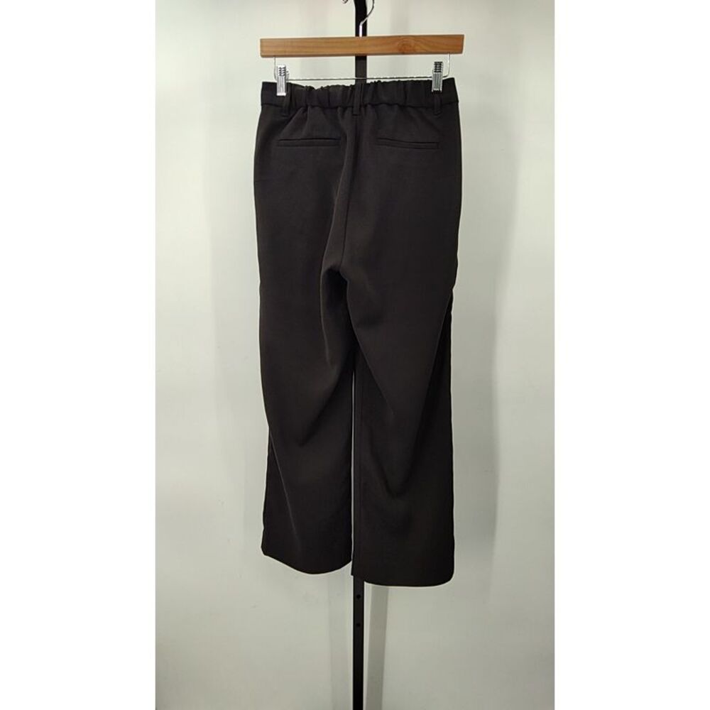 Quince Stretch Crepe Pleated Wide Leg Pants Black 4 - Picture 2 of 3